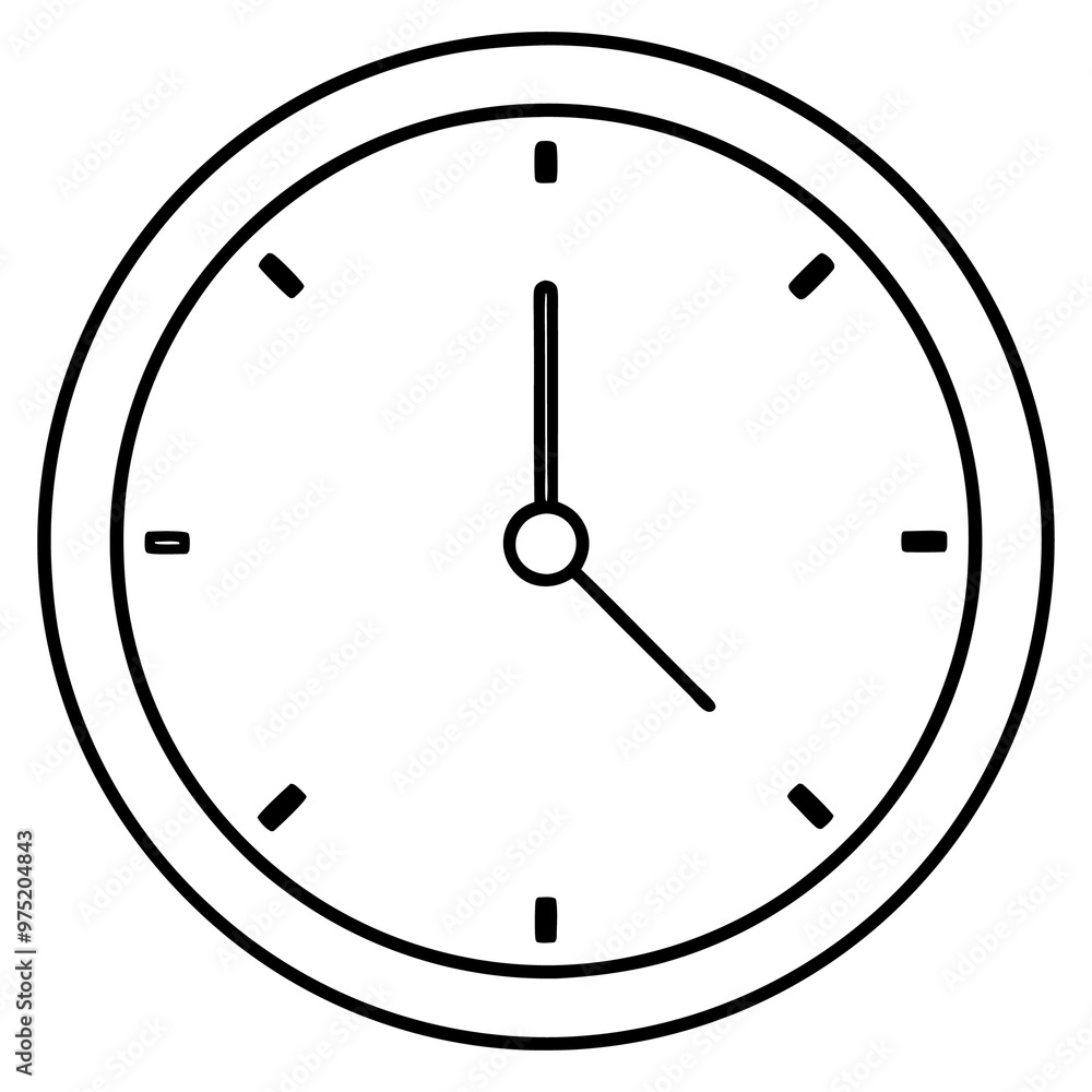 wall clock with clouds outline coloring book page line art drawing wall clock with clouds outline coloring book page line art drawing