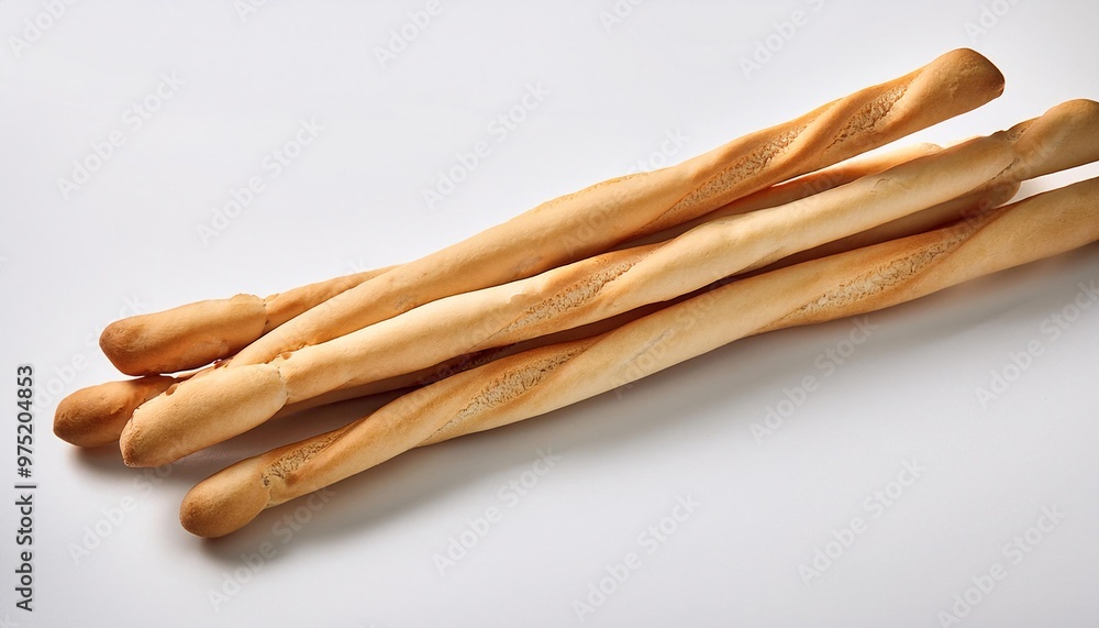 Italian Food, Grissini on white background isolated. Italian Food, Grissini on white background isolated.