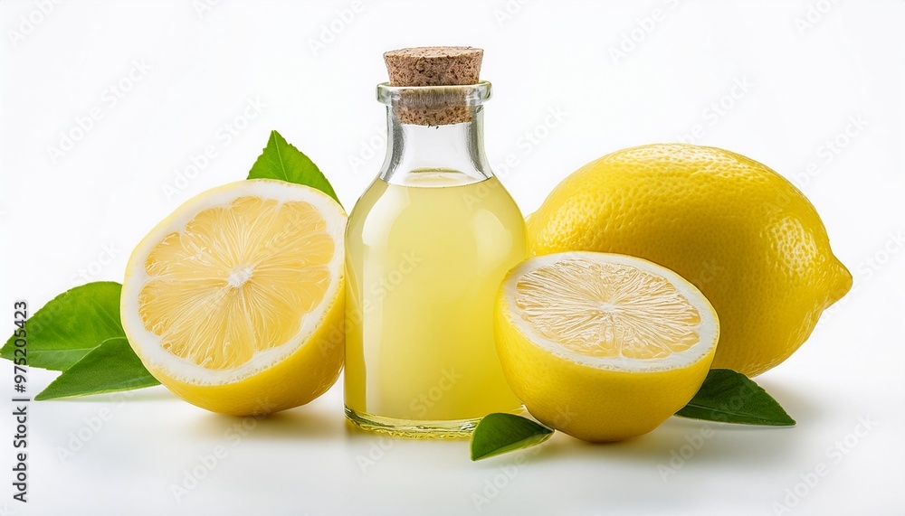 Italian Food, Limoncello on white background isolated. Italian Food, Limoncello on white background isolated.