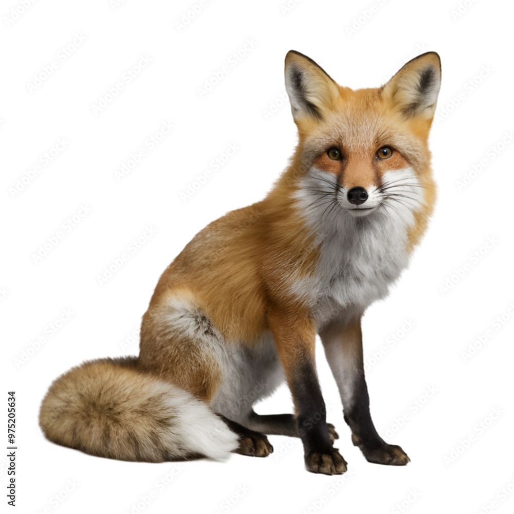 Charming fox with a bushy tail Charming fox with a bushy tail