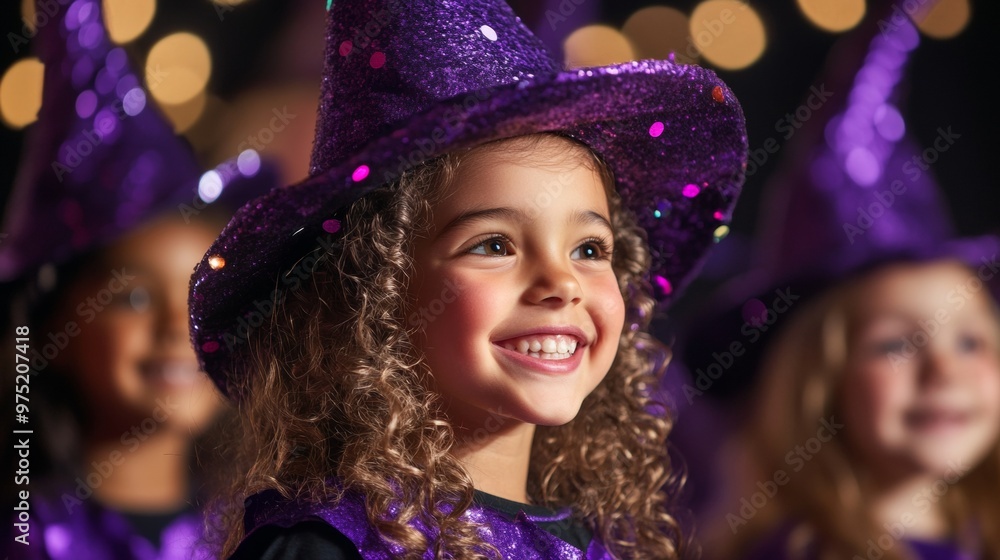 Group of children in Halloween costumes