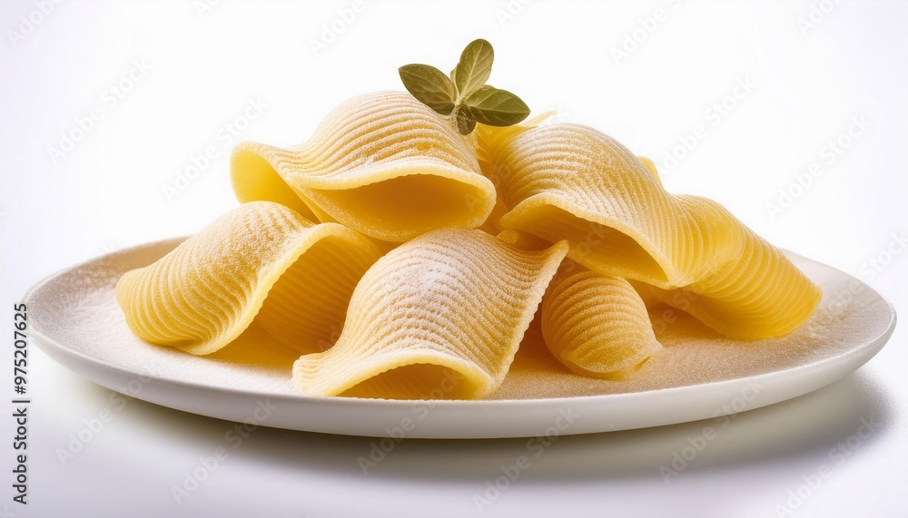 Italian Food, Sfogliatelle on white background isolated. Italian Food, Sfogliatelle on white background isolated.