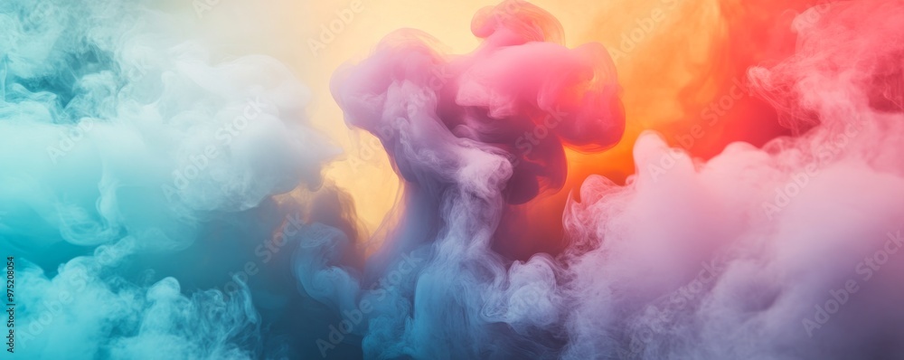 Naklejka premium Colorful abstract smoke with vibrant hues, artistic concept