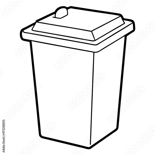 waste sorting bin outline coloring book page line art drawing