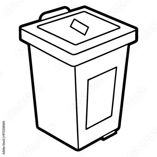 waste sorting bin outline coloring book page line art drawing