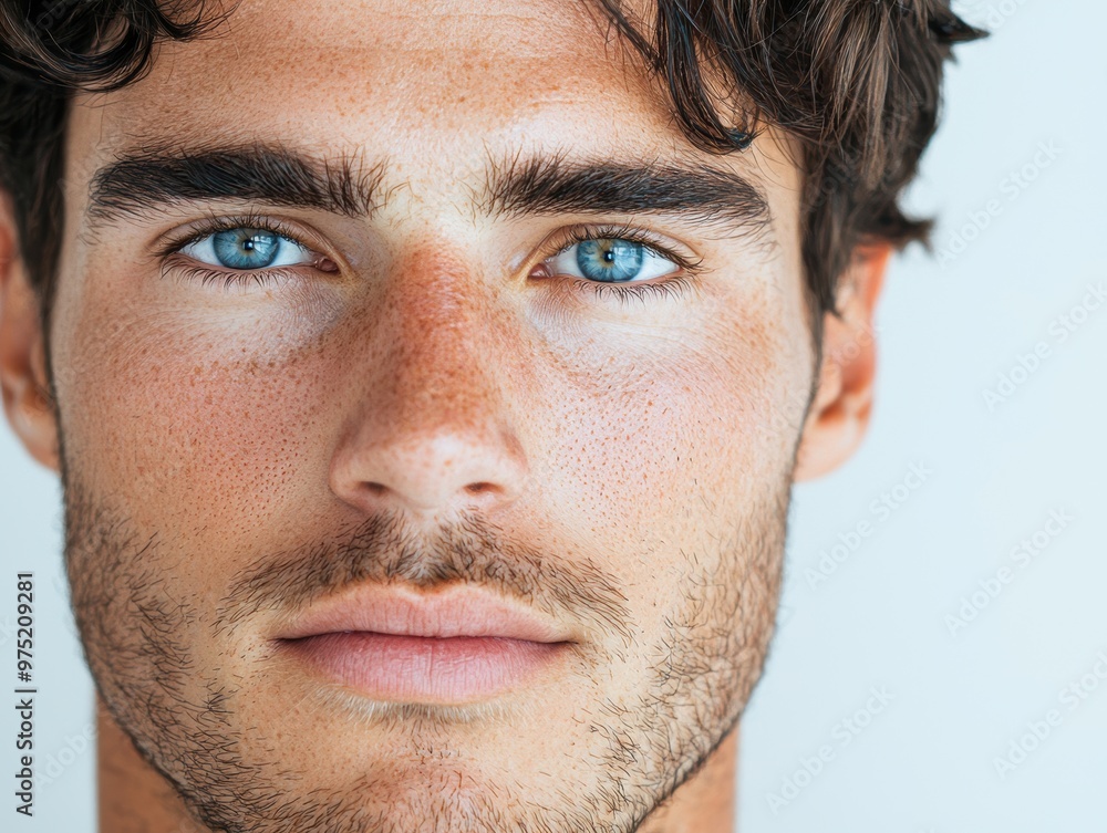 Obraz premium close-up portrait of a man with striking blue eyes