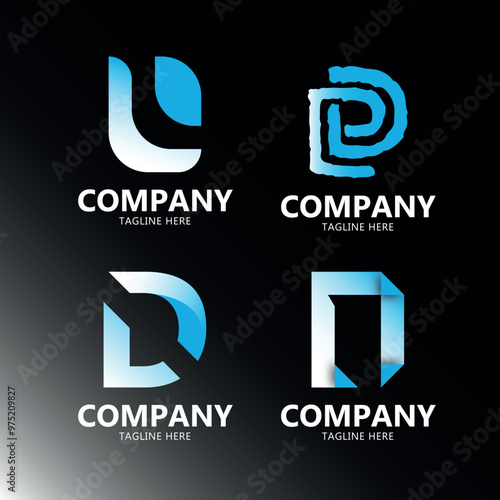 Logotipos modernos letra D