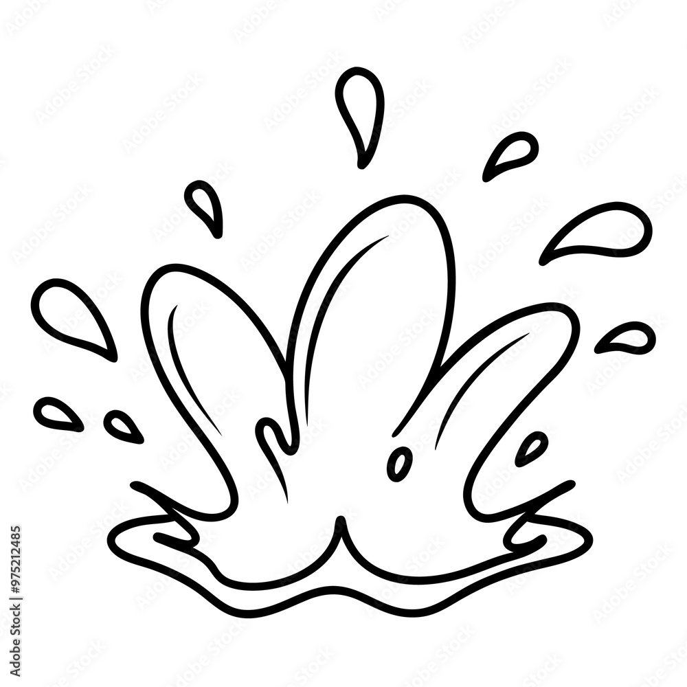 water splashing outline coloring book page line art drawing water splashing outline coloring book page line art drawing