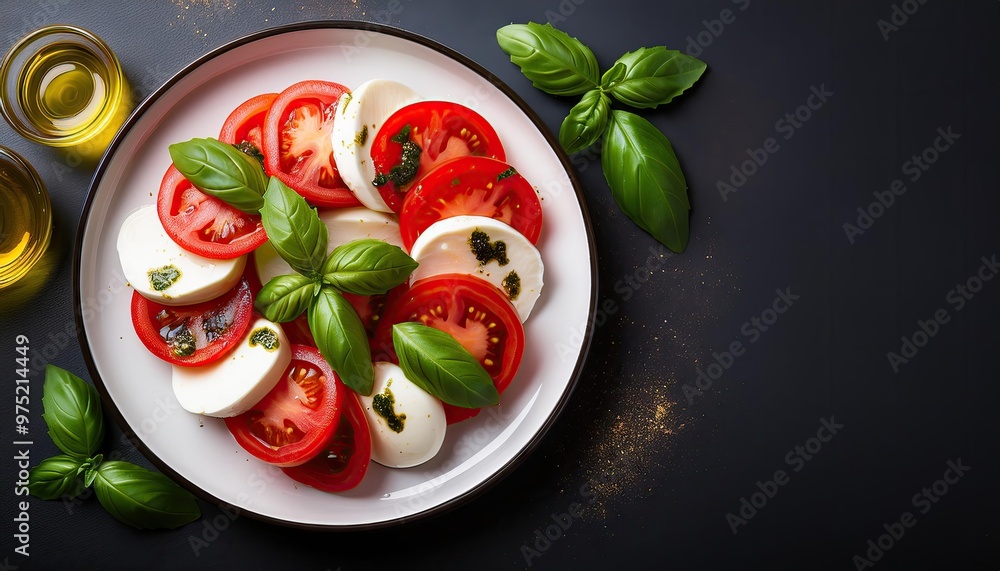 Fresh caprese salad with basil Fresh caprese salad with basil