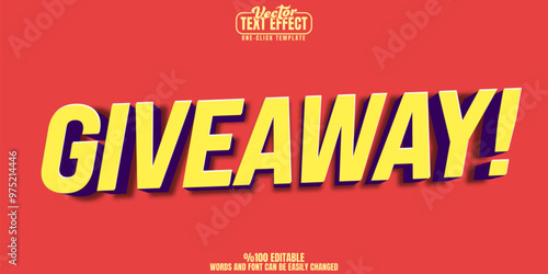 Giveaway editable text effect, customizable contest and win 3d font style