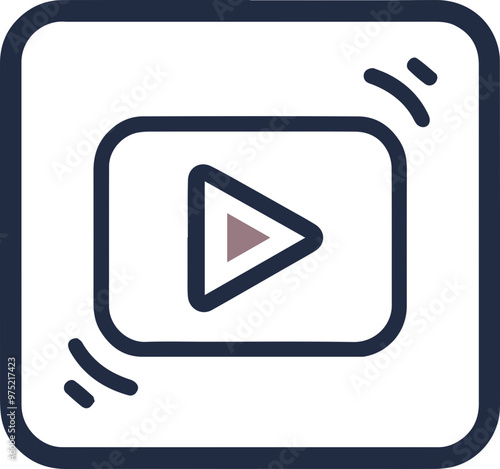 Play button icon, video play symbol illustration