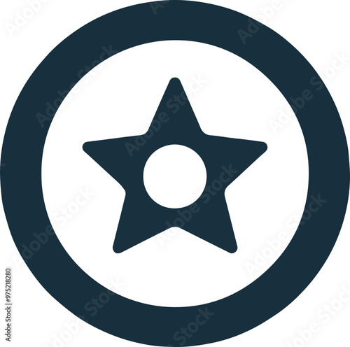Star icon, simple design with black star symbol