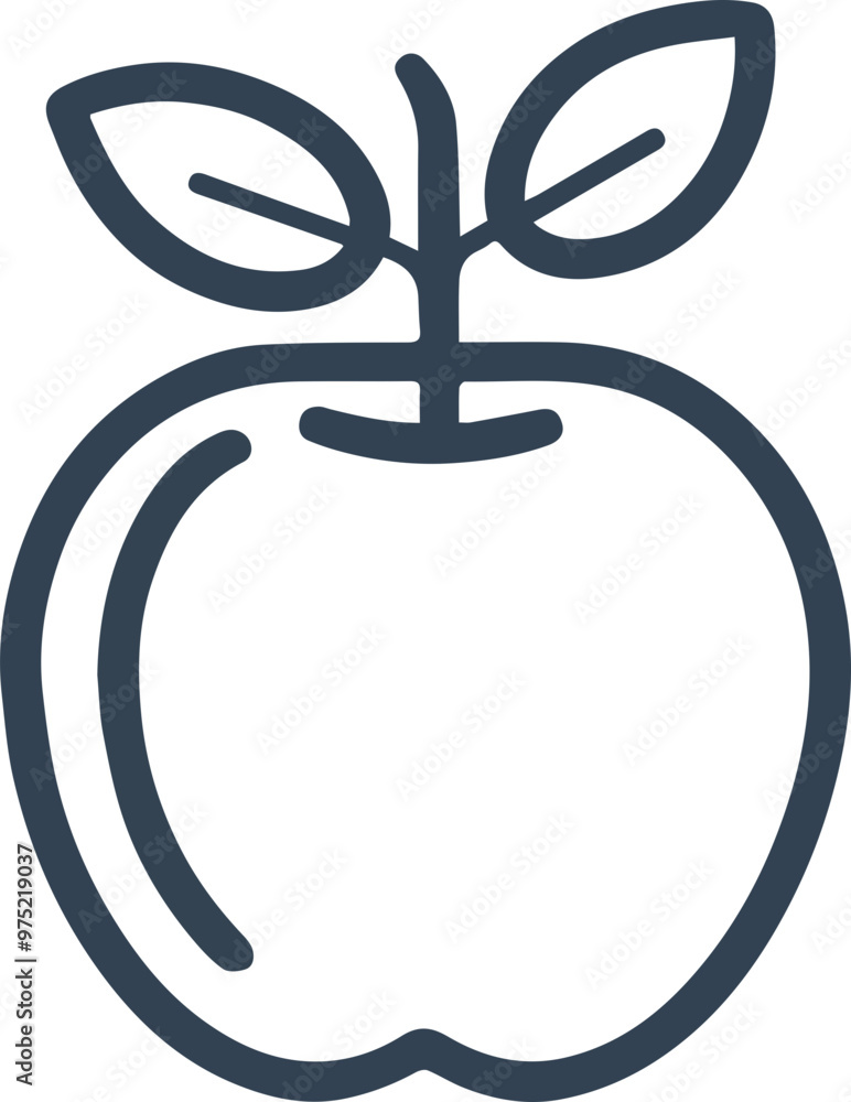 Illustration of health and nature symbols including apples and leaves Illustration of health and nature symbols including apples and leaves