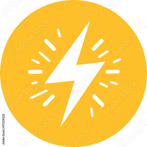 Lightning icon, lightning symbol symbolizing energy and speed
