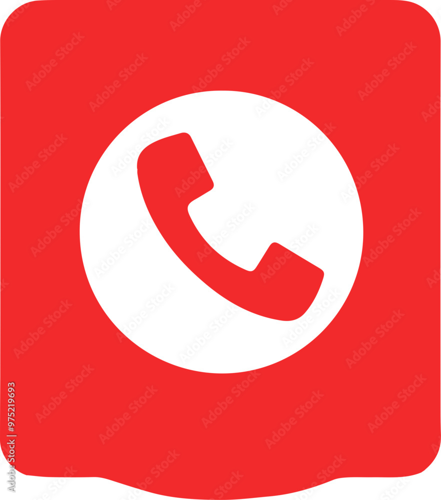 Telephone icon, red phone illustration symbolizing communication and connection