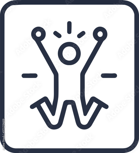 Person icon representing joy, illustration expressing positive emotions