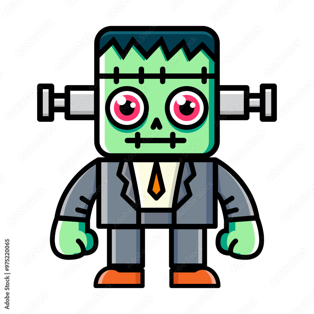 Fototapeta premium Design cute frankenstein mascot costume character
