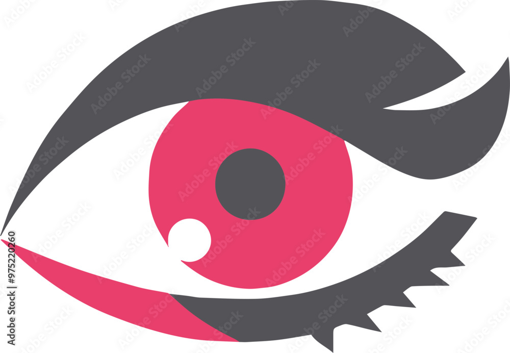 Eye and makeup eyelash icon, design with visual elements emphasized