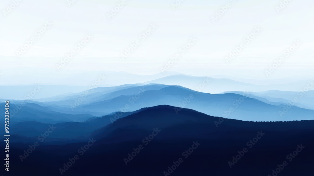 Fototapeta premium Smooth gradient from a deep navy blue to a light, airy sky blue, evoking a sense of vastness
