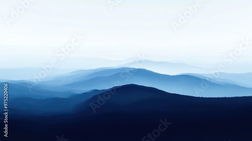 Smooth gradient from a deep navy blue to a light, airy sky blue, evoking a sense of vastness