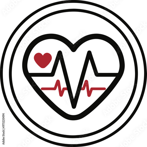 Heart beat icon: health, heart, medicine, fitness, life