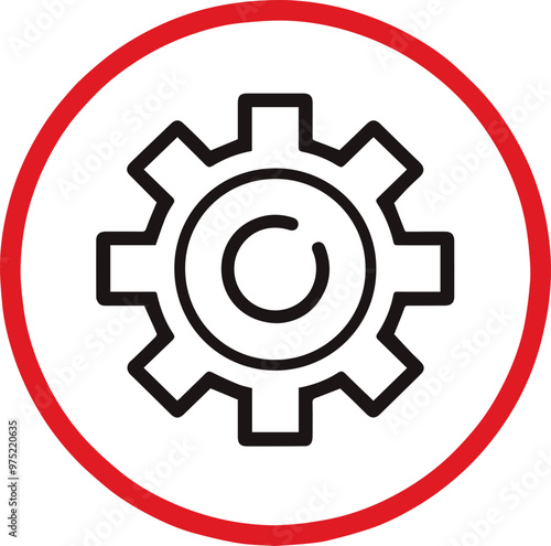 Icons of technology and engineering expressed in the shape of gears