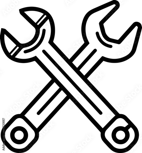 Crossed wrench and screwdriver icon: maintenance and repair symbol