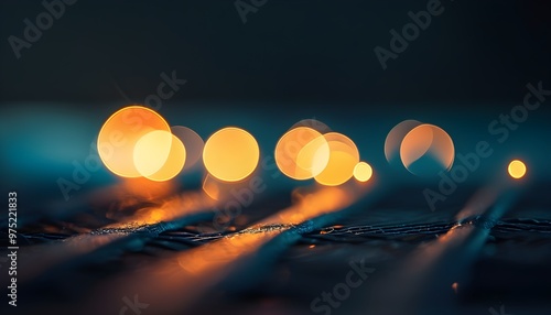 Elegant close-up of a net illuminated by soft bokeh, showcasing refined detail with gentle color grading and clean, sharp textures. photo