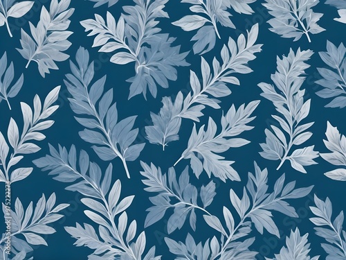 abstract pastel Blue Christmas plant on blue background. monochrome idea concept