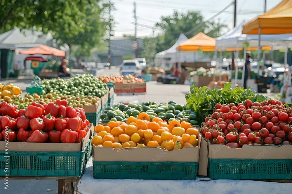 Vibrant and Abundant Farmers Market Display of Fresh Seasonal Produce Colorful Stalls and Lively Outdoor Marketplace Vibrant and Abundant Farmers Market Display of Fresh Seasonal Produce Colorful Stalls and Lively Outdoor Marketplace