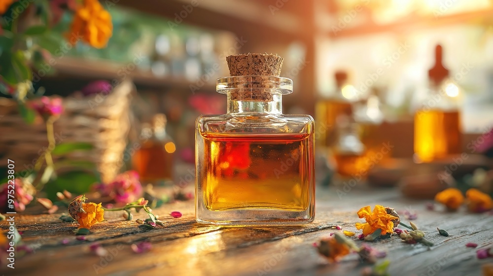 Artisan Perfume Creation, Exploring the process of blending natural oils and essences to craft unique, exquisite fragrances in a serene, inspiring environment Artisan Perfume Creation, Exploring the process of blending natural oils and essences to craft unique, exquisite fragrances in a serene, inspiring environment