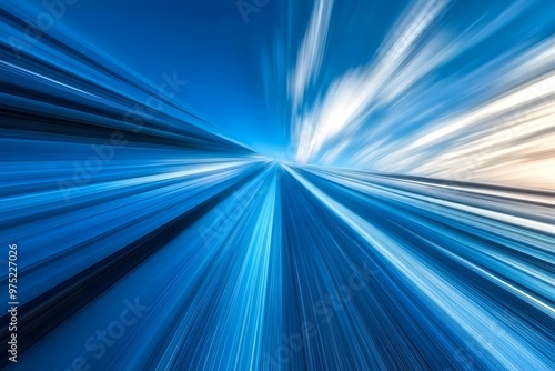 Abstract Blue and White Light Streaks Background