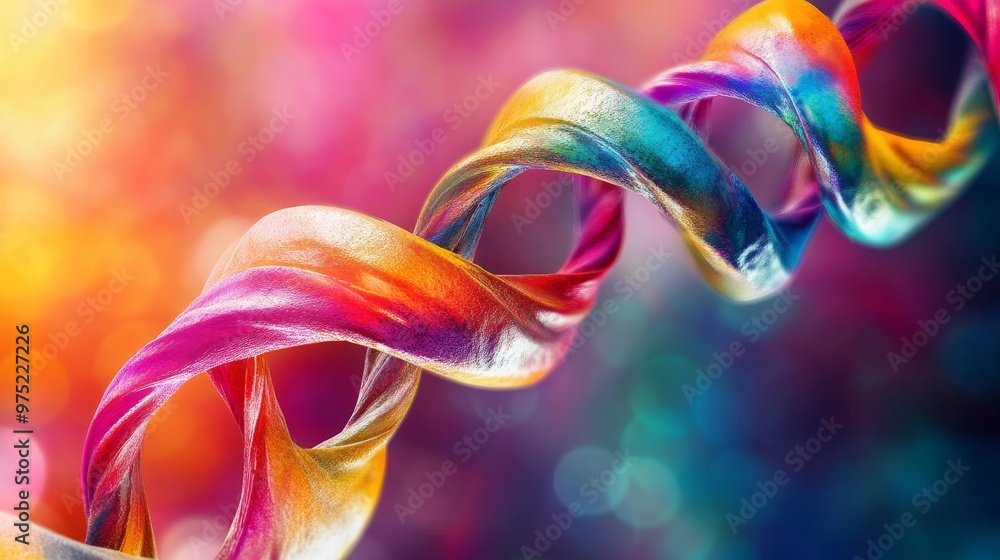 Obraz premium Abstract image of career pathways intertwining like a DNA strand, vibrant colors, career development, work, strategic growth