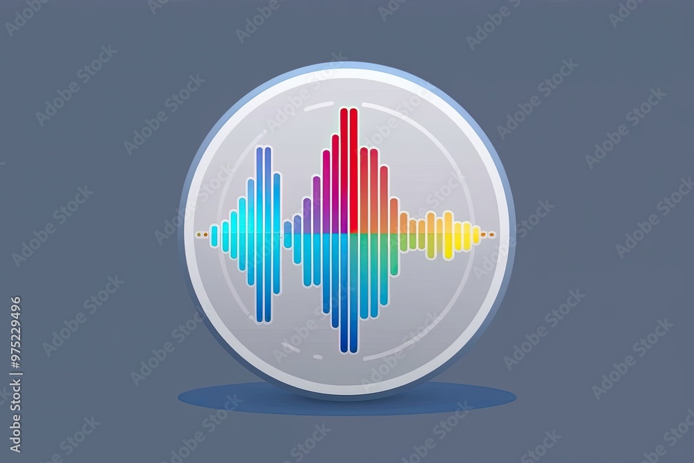Circular Harmonic Sound Wave Equalizer Icon - Abstract Spectrum Display and Frequency Design Circular Harmonic Sound Wave Equalizer Icon - Abstract Spectrum Display and Frequency Design