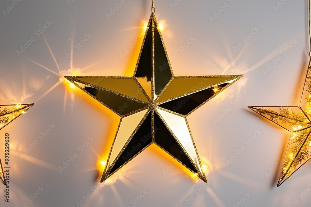 Radiant Gold Star with Glowing Light Rays for Festive Occasions Radiant Gold Star with Glowing Light Rays for Festive Occasions