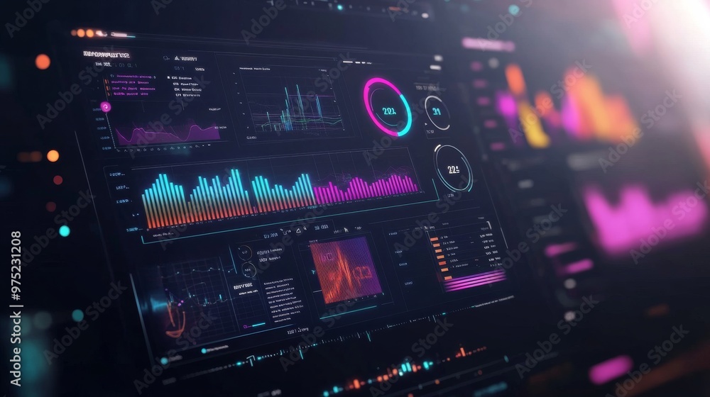 A sleek digital interface showing a dashboard of the top trendy topics predicted for 2024 A sleek digital interface showing a dashboard of the top trendy topics predicted for 2024