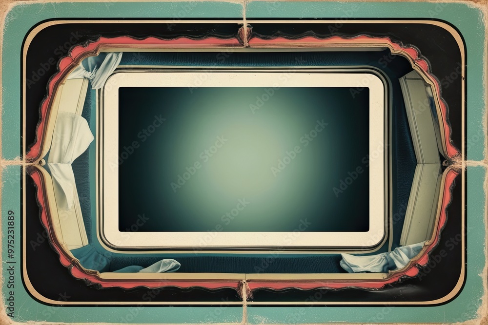Nostalgic Retro Graphic Image Featuring Charming Border and Engaging Void Space Nostalgic Retro Graphic Image Featuring Charming Border and Engaging Void Space