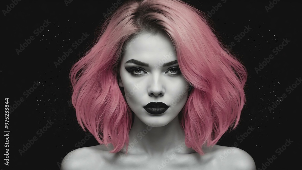 pink hair color in monochromatic face aesthetic background pink hair color in monochromatic face aesthetic background