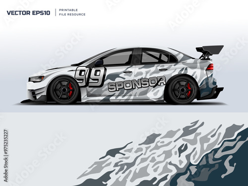 Car Livery Graphic Vector. Abstract Grunge Background Design for Vehicle Vinyl Wrap and Car Branding, Can Be Used in All Types of Your Car