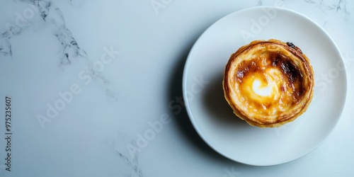 Portuguese Cafe with a Pastel de Nata photo