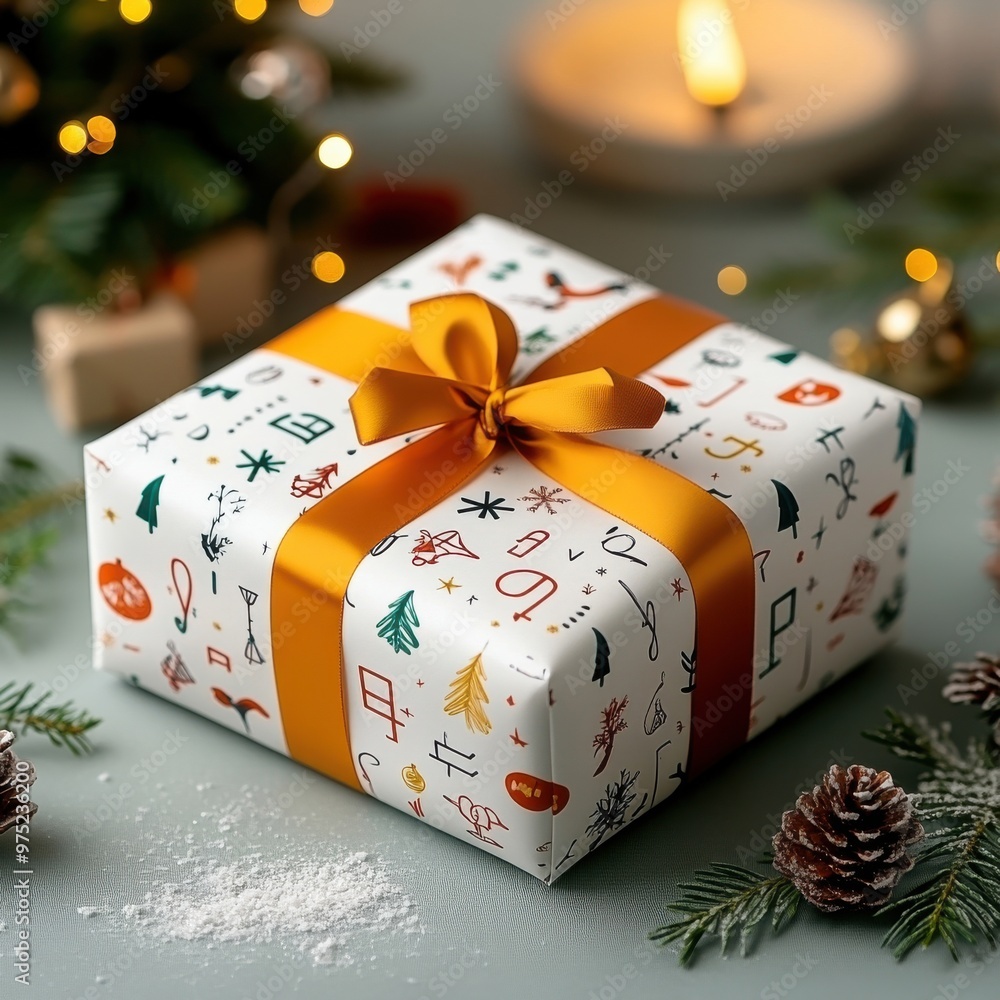 Christmas Gift in a Festive Holiday Setting Christmas Gift in a Festive Holiday Setting