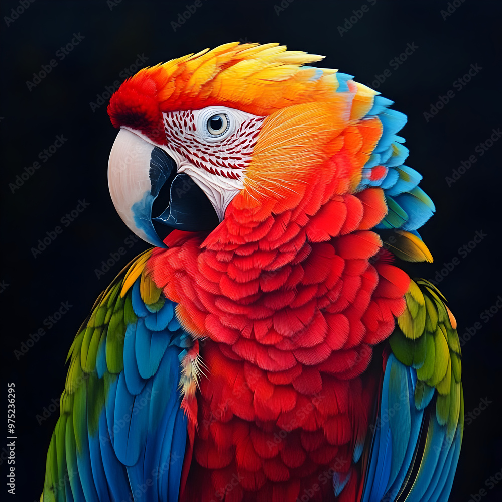 Fototapeta premium red and blue macaw