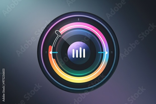 Arc Sound Visualization: Harmonious Music Calibrator with Circular Spectrum Icon photo