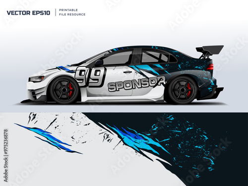 Car Livery Graphic Vector. Abstract Grunge Background Design for Vehicle Vinyl Wrap and Car Branding, Can Be Used in All Types of Your Car