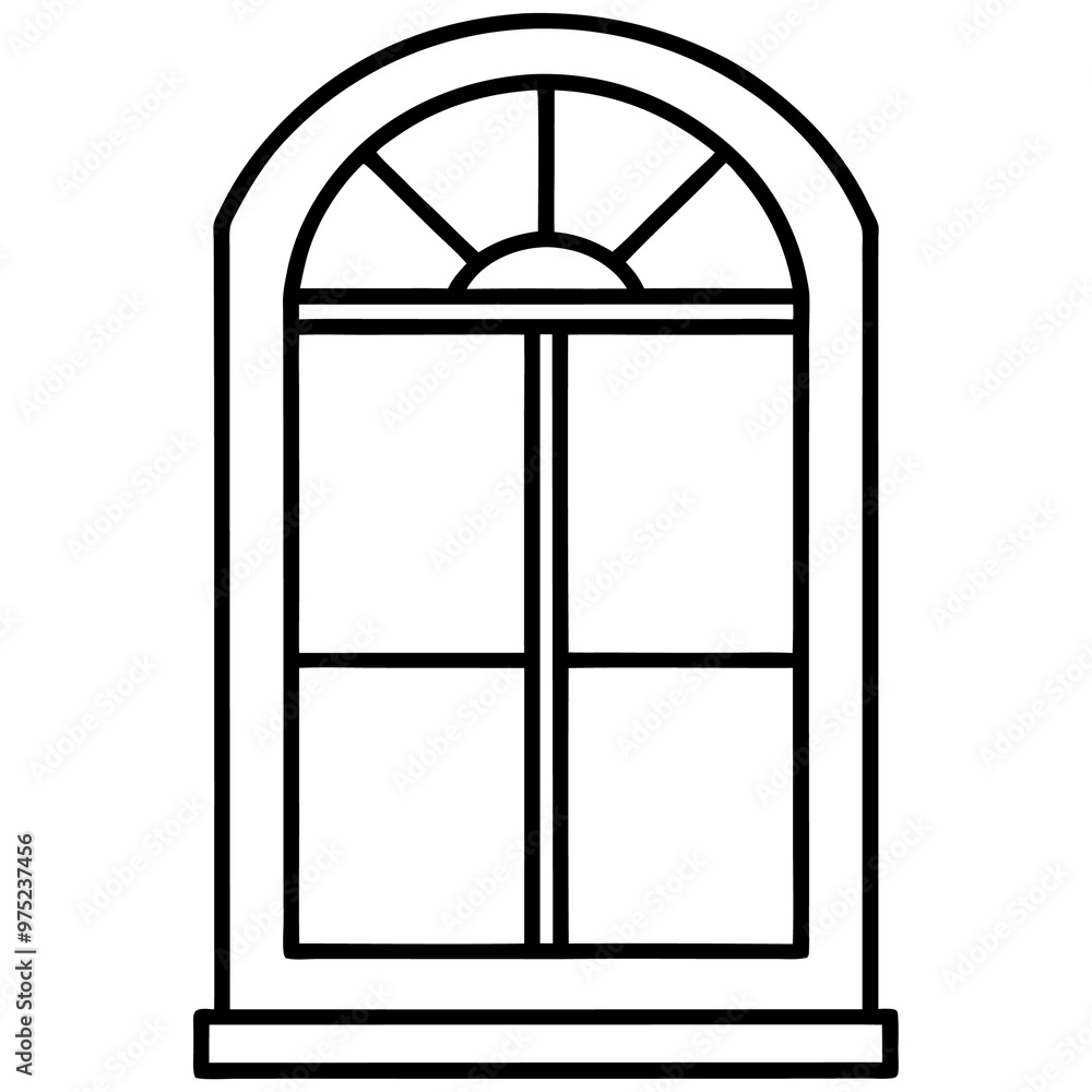 windows outline coloring book page line art drawing windows outline coloring book page line art drawing