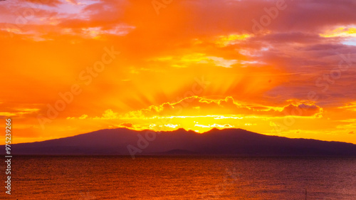 多良岳に沈む夕日