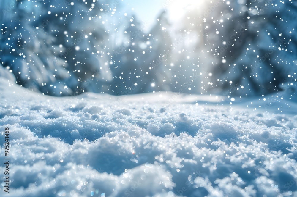 Winter forest background with snowflakes. Christmas and New Year background - Generated AI Winter forest background with snowflakes. Christmas and New Year background - Generated AI