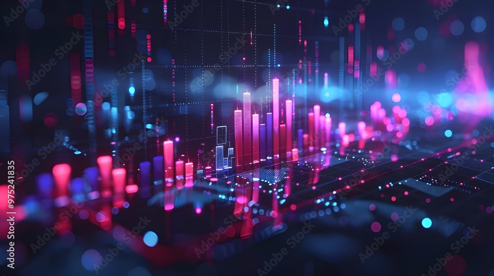 financial stock market graph on technology abstract background. Economy trends background for business idea and all art work design. Abstract finance background. - Generated AI financial stock market graph on technology abstract background. Economy trends background for business idea and all art work design. Abstract finance background. - Generated AI