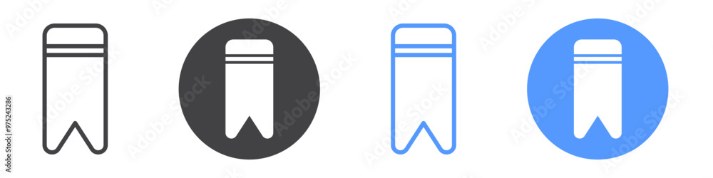 Bookmark icon flat line symbol set. Bookmark icon flat line symbol set.