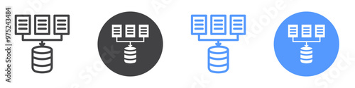 Collection icon flat line symbol set.